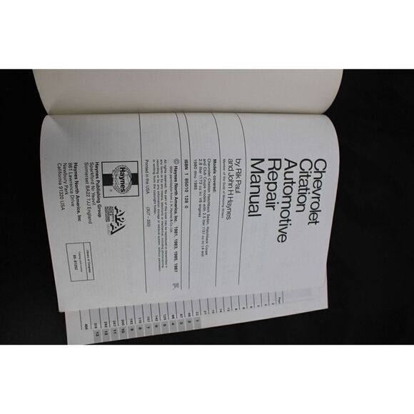Chevy citation 19 80–85 Haynes manual - Picture 4 of 7